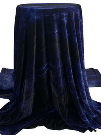 Navy Blue/Black Polyester/Lycra Tie-Dyed Stretch Velvet Knit 58W