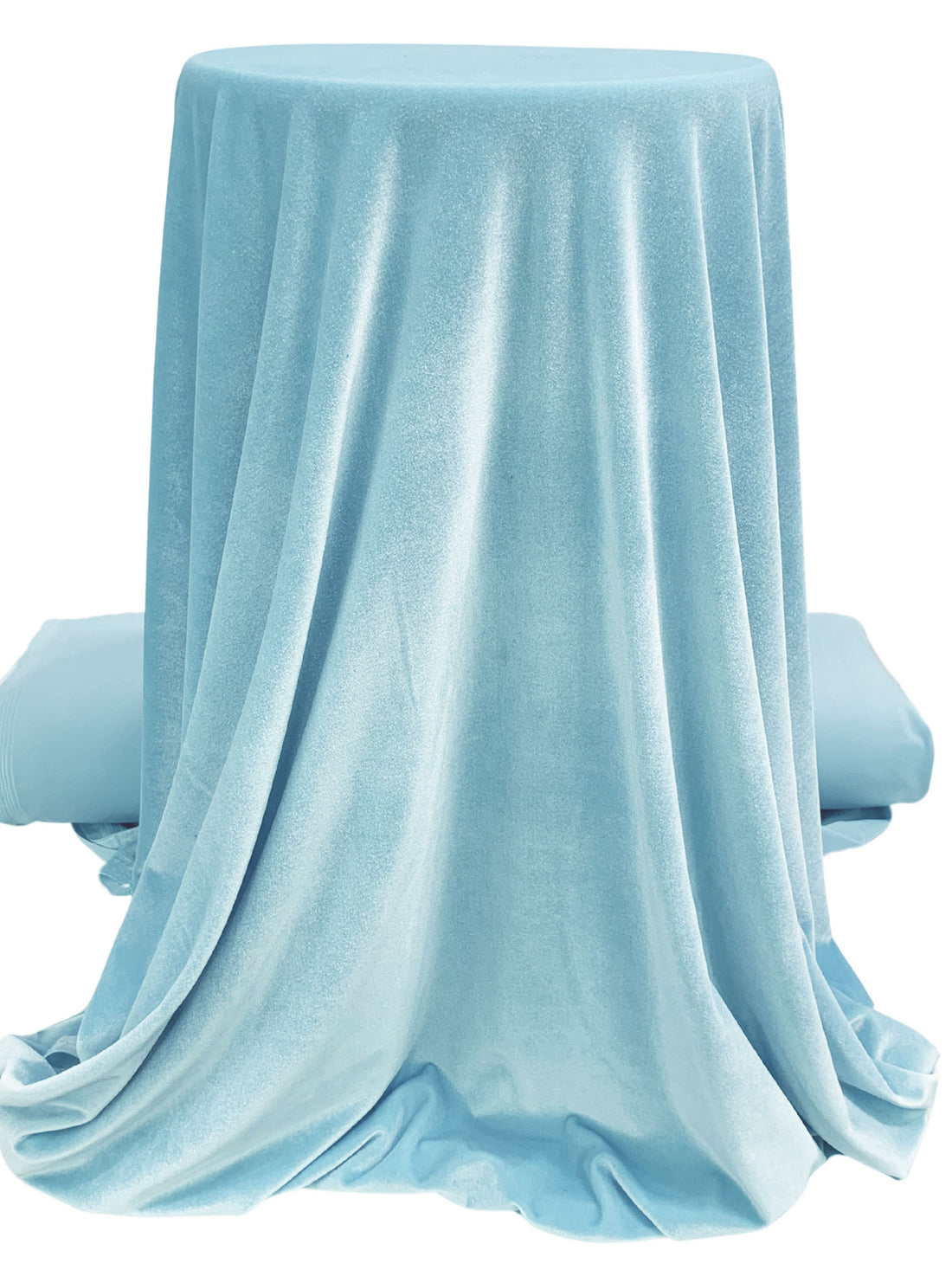 Sailing Blue Polyester/Lycra Stretch Velvet Knit 52W
