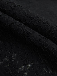 Black Nylon/Lycra Corded Floral Stretch Lace - NY Designer - 59W