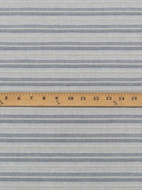 Muted Navy/White/Pale Taupe Cotton/Nylon/Spandex Yarn-Dyed Horizontal Stripe Stretch Bengaline Suiting - NY Designer - 64W