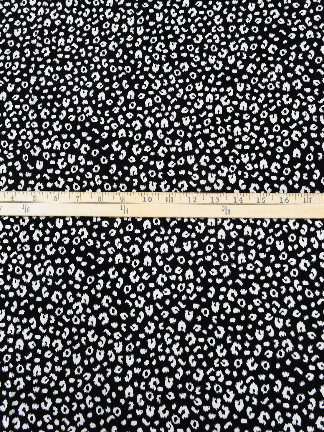 Black/White 100% Rayon Ikat-Look Animal Print Challis 54W
