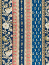 Prussian Blue/Strawberry Red/Off-White Nylon/Lycra Vertical Stylized Floral Stripe Print Mesh Knit 57W