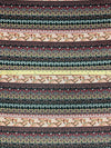 Apricot/Black/Marigold/Multi Nylon/Lycra Horizontal Floral Stripe Print Mesh Knit 57W