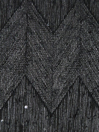 Pitch Black/Matte Black/Light Gray 100% Polyester Geometric Foil Print Novelty Weave Sweater Knit - Imported Form Italy - 50W