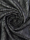 Pitch Black/Matte Black/Light Gray 100% Polyester Geometric Foil Print Novelty Weave Sweater Knit - Imported Form Italy - 50W