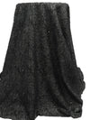 Pitch Black/Matte Black/Light Gray 100% Polyester Geometric Foil Print Novelty Weave Sweater Knit - Imported Form Italy - 50W