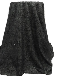 Pitch Black/Matte Black/Light Gray 100% Polyester Geometric Foil Print Novelty Weave Sweater Knit - Imported Form Italy - 50W