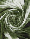 Deep Forest Green/White Polyester/Rayon/Lycra Tie-Dye Print French Terry Knit 60W