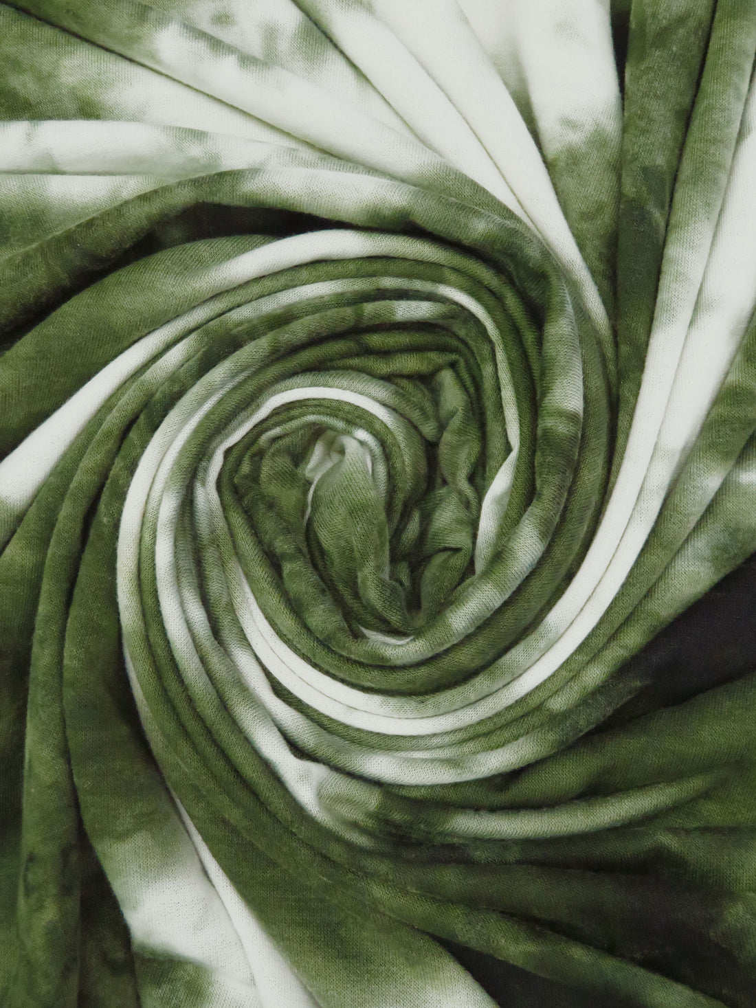 Deep Forest Green/White Polyester/Rayon/Lycra Tie-Dye Print French Terry Knit 60W