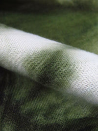 Deep Forest Green/White Polyester/Rayon/Lycra Tie-Dye Print French Terry Knit 60W