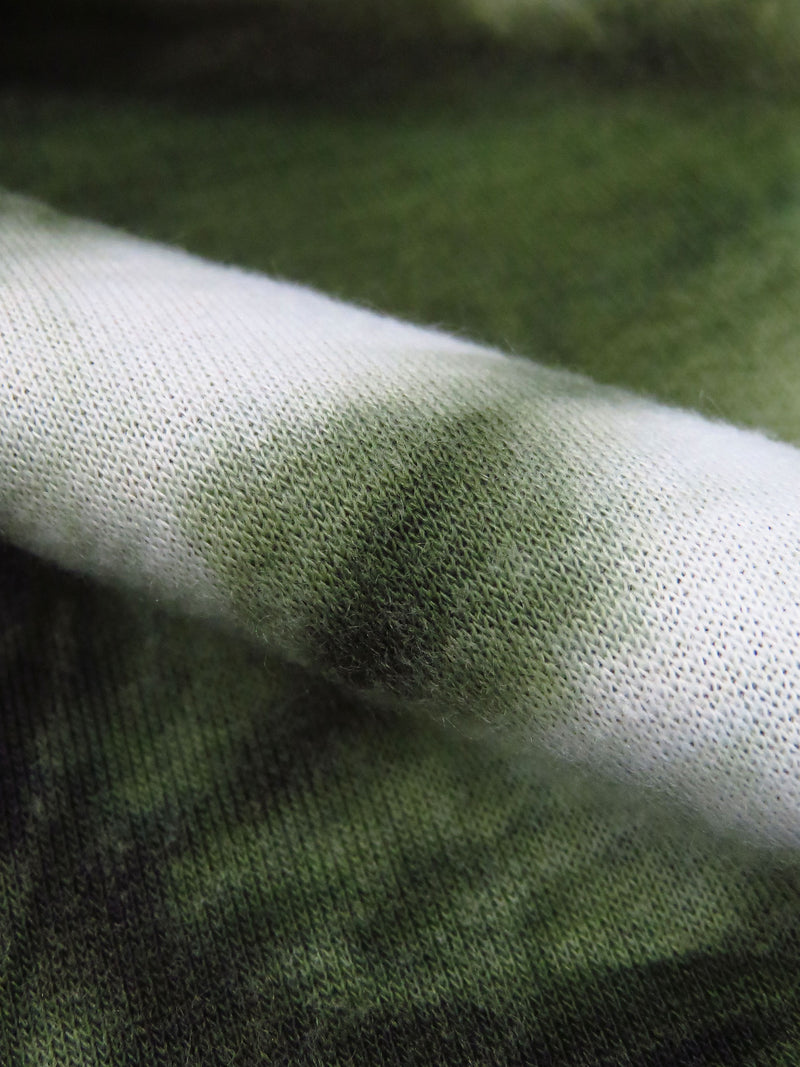 Deep Forest Green/White Polyester/Rayon/Lycra Tie-Dye Print French Terry Knit 60W