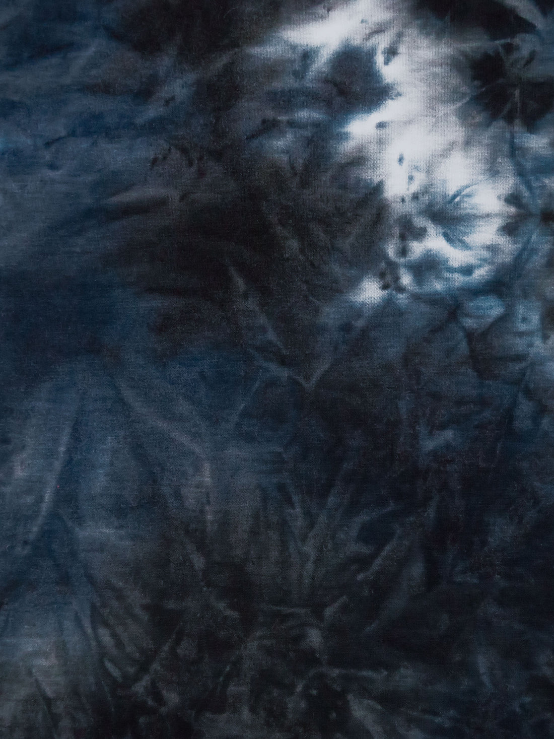Prussian Blue/Black/White Polyester/Rayon/Lycra Tie-Dye Print French Terry Knit 60W