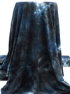 Prussian Blue/Black/White Polyester/Rayon/Lycra Tie-Dye Print French Terry Knit 60W