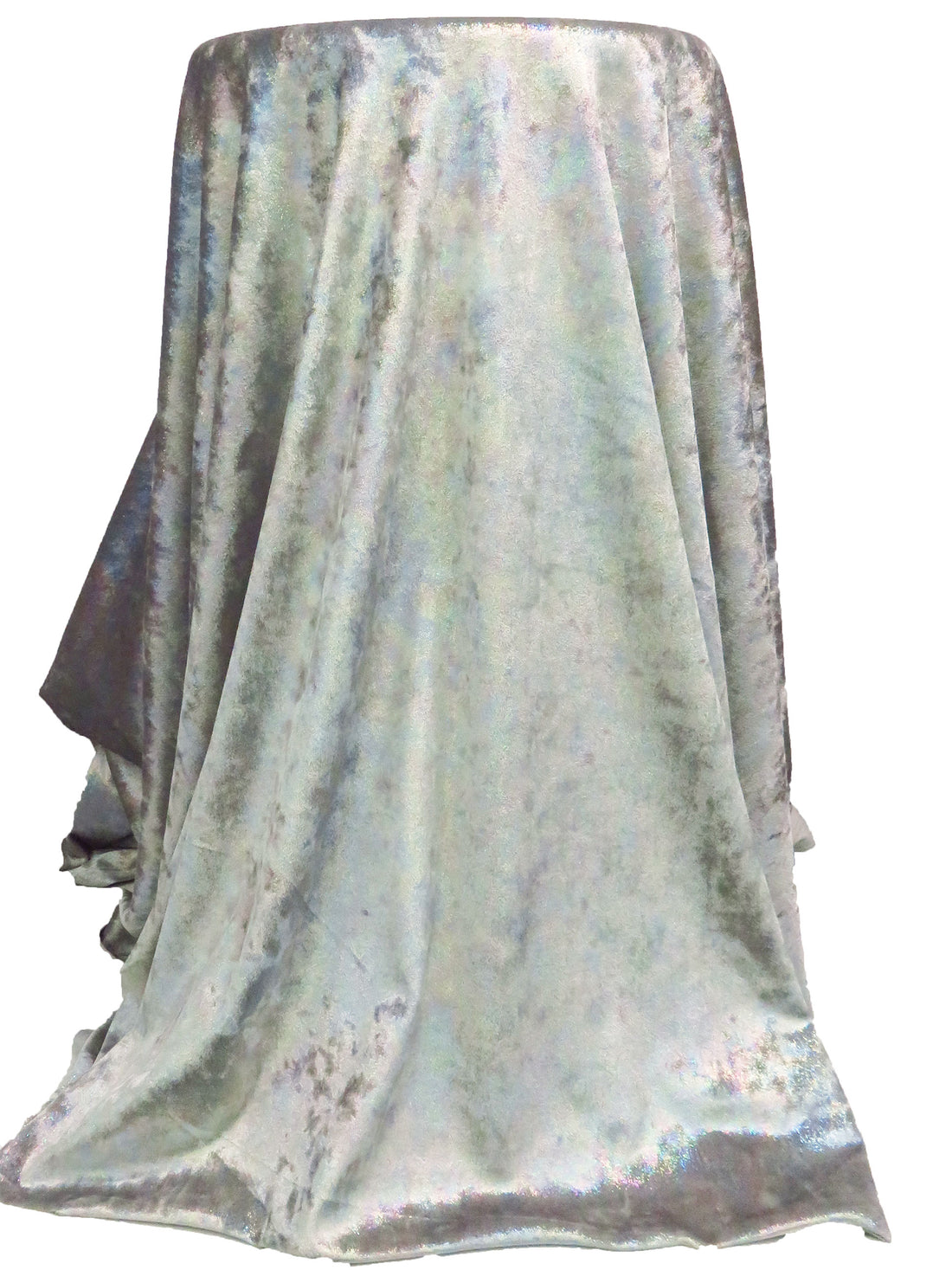Silver Foil Polyester/Lycra Shimmer Stretch Velvet Knit 54W