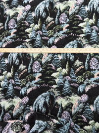 Black/Yellow/Pacific Blue/Multi Polyester/Cotton Various Trees Weave Tapestry Coting - Imported From Italy By A NY Designer - 54W