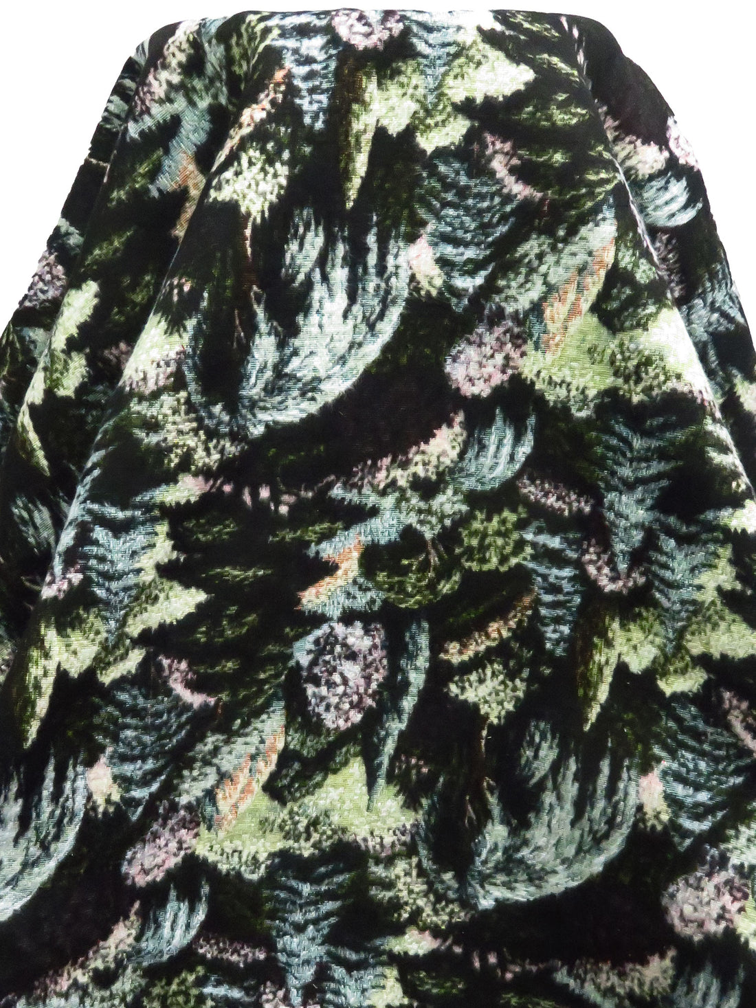Black/Yellow/Pacific Blue/Multi Polyester/Cotton Various Trees Weave Tapestry Coting - Imported From Italy By A NY Designer - 54W