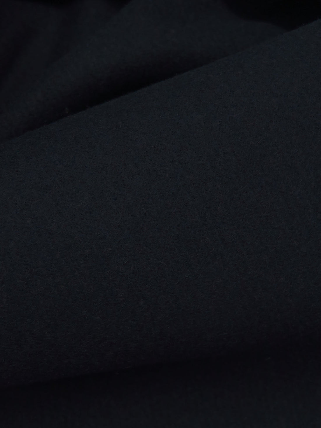 Dark Midnight Blue Wool/Polyester Flannel Suiting - NY Designer - 59W