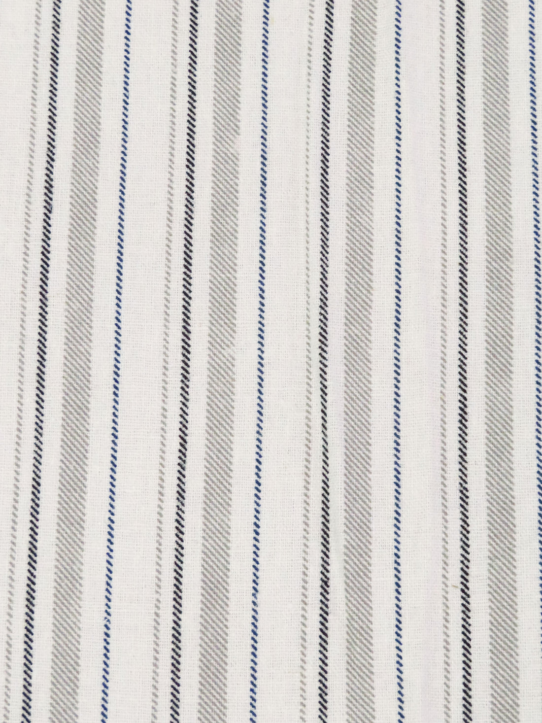 Cream/Dark Navy/Pastel Gray/Black Linen/Cotton Yarn-Dyed Vertical Stripe Weave Midweight Woven 56W
