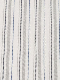 Cream/Dark Navy/Pastel Gray/Black Linen/Cotton Yarn-Dyed Vertical Stripe Weave Midweight Woven 56W
