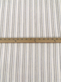 Cream/Dark Navy/Pastel Gray/Black Linen/Cotton Yarn-Dyed Vertical Stripe Weave Midweight Woven 56W