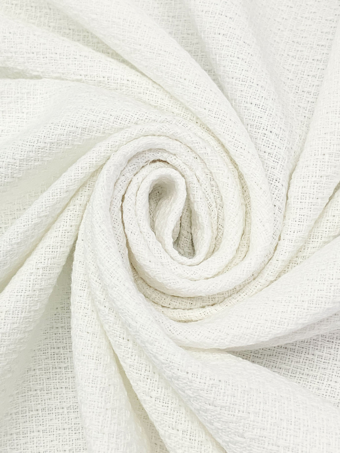 Eggshell Cotton/Polyester Boucle Suiting - Imported From Italy - 54W