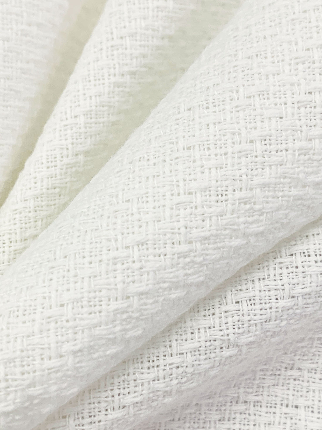 Eggshell Cotton/Polyester Boucle Suiting - Imported From Italy - 54W