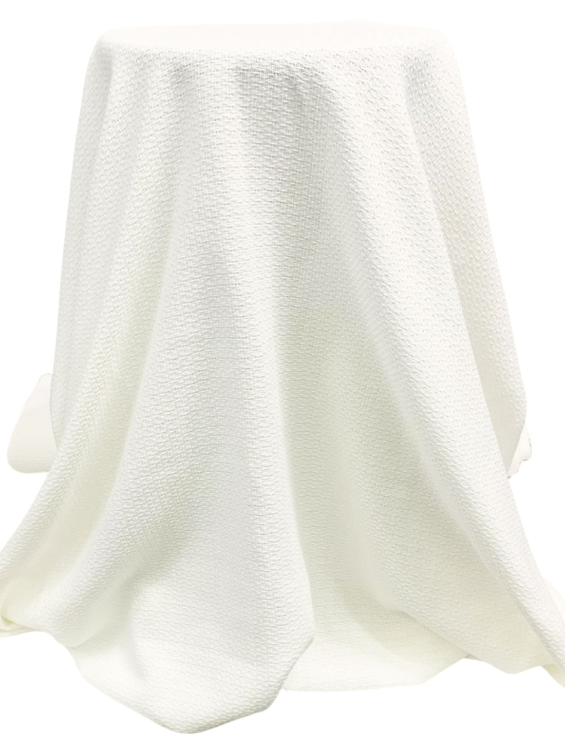 Eggshell Cotton/Polyester Boucle Suiting - Imported From Italy - 54W