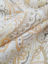 Salt White/Cheddar/Iron Gray/Multi 100% Cotton Ornate Paisley Print Lawn - NY Designer - 44W