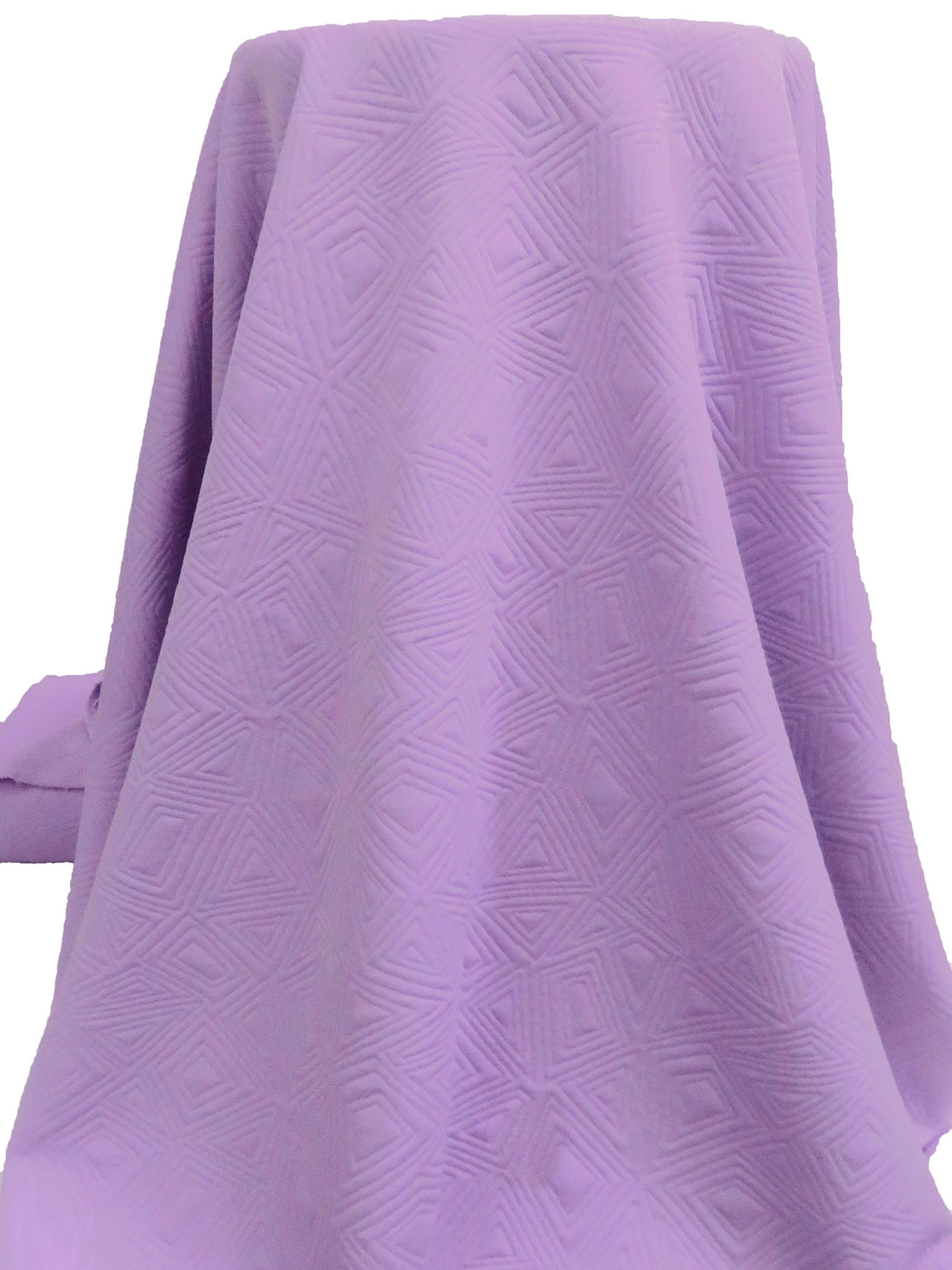 Wisteria Polyester/Lycra Geometric Quilted-Look Weave Jacquard Double Knit 58W
