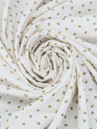 Salt White/Forest Green/Goldenrod/Pumpkin 100% Cotton Ditsy Floral Print Voile - NY Designer - 42W