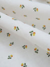 Salt White/Forest Green/Goldenrod/Pumpkin 100% Cotton Ditsy Floral Print Voile - NY Designer - 42W