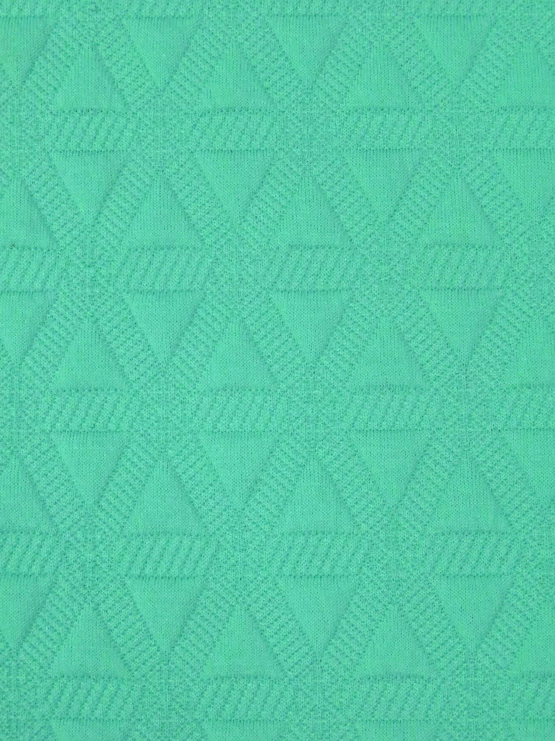 Caribbean Green Polyester/Lycra Geometric Quilted-Look Weave Jacquard Double Knit 62W