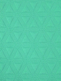 Caribbean Green Polyester/Lycra Geometric Quilted-Look Weave Jacquard Double Knit 62W