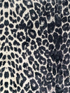 Antique Off-White/Black Polyester/Lycra Animal Print Stretch Velvet Knit 56W