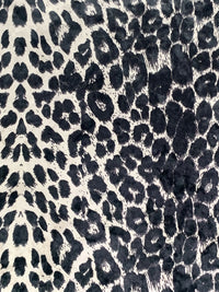 Antique Off-White/Black Polyester/Lycra Animal Print Stretch Velvet Knit 56W