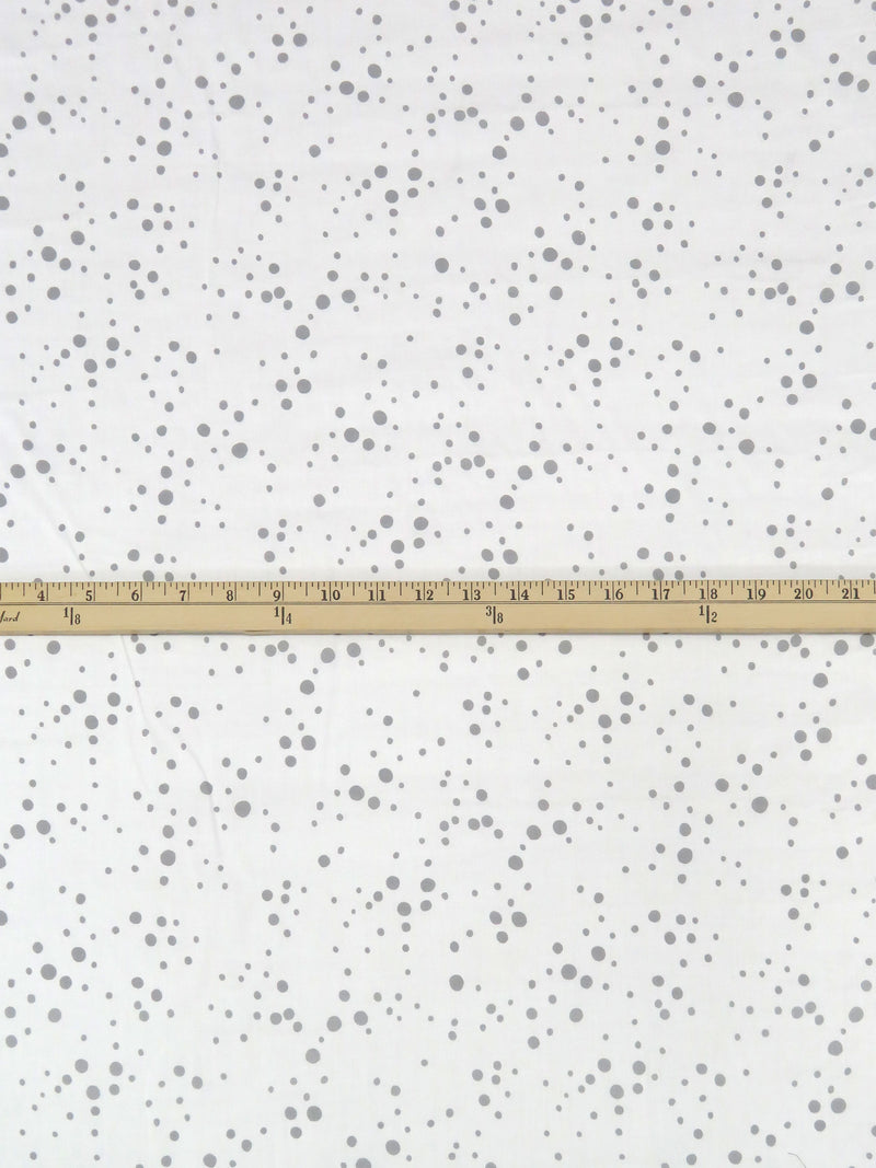 White/Sterling Gray 100% Cotton Dot Print Voile - NY Designer - 58W