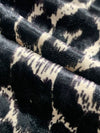 Antique Off-White/Black Polyester/Lycra Animal Print Stretch Velvet Knit 56W