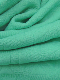Caribbean Green Polyester/Lycra Geometric Quilted-Look Weave Jacquard Double Knit 62W