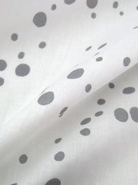 White/Sterling Gray 100% Cotton Dot Print Voile - NY Designer - 58W