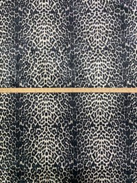 Antique Off-White/Black Polyester/Lycra Animal Print Stretch Velvet Knit 56W