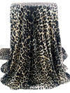 Antique Off-White/Black Polyester/Lycra Animal Print Stretch Velvet Knit 56W