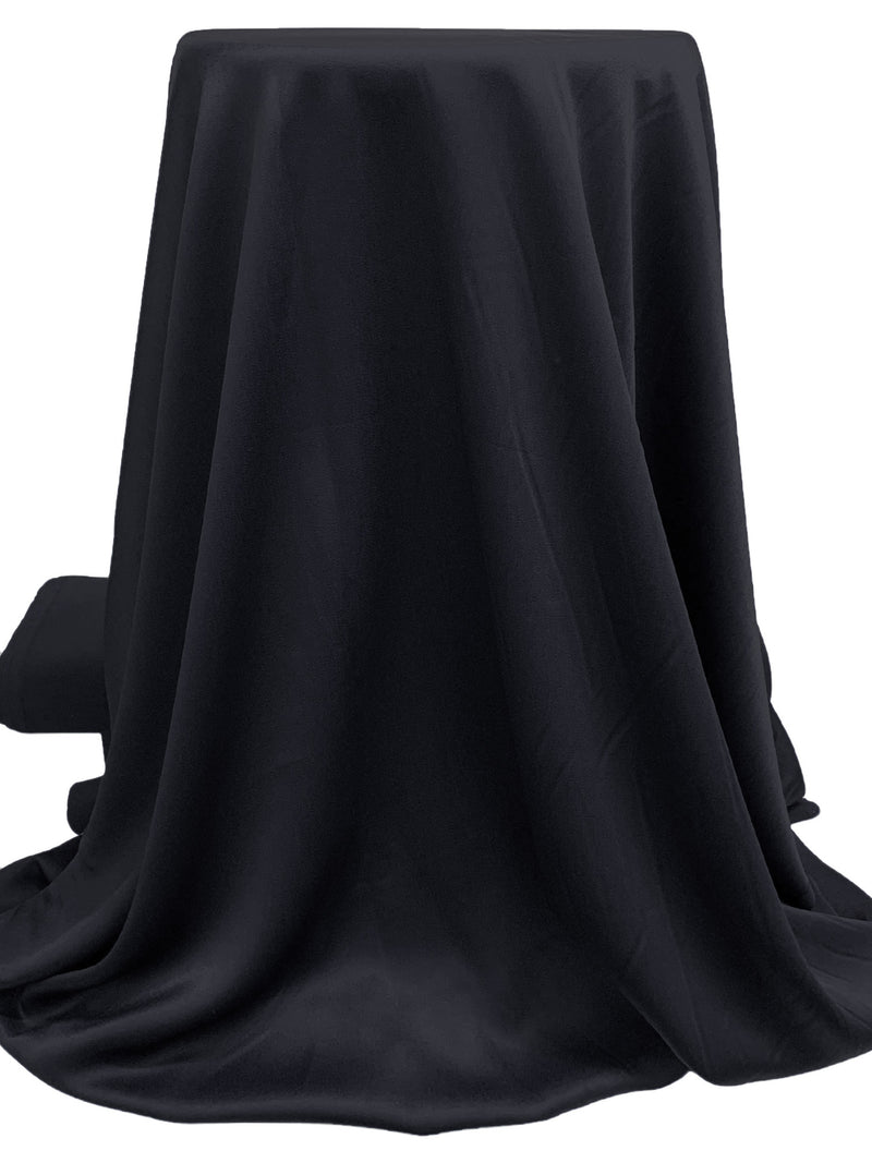 Midnight Navy Rayon/Polyester Crepe-Back Satin 54W