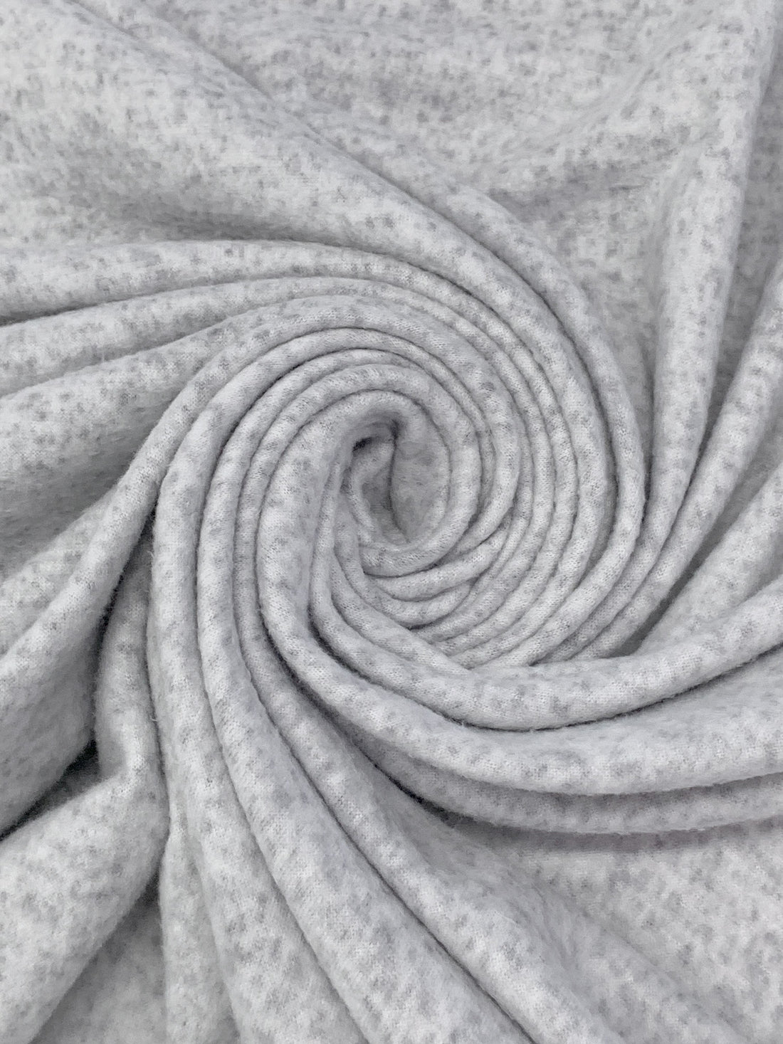 Pale Pewter Gray Polyester/Lycra Heathered-Look Print Brushed Sweater Knit 60W