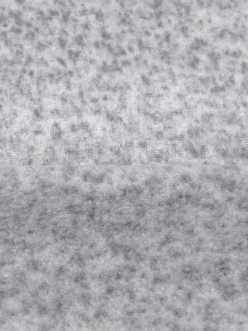 Pale Pewter Gray Polyester/Lycra Heathered-Look Print Brushed Sweater Knit 60W