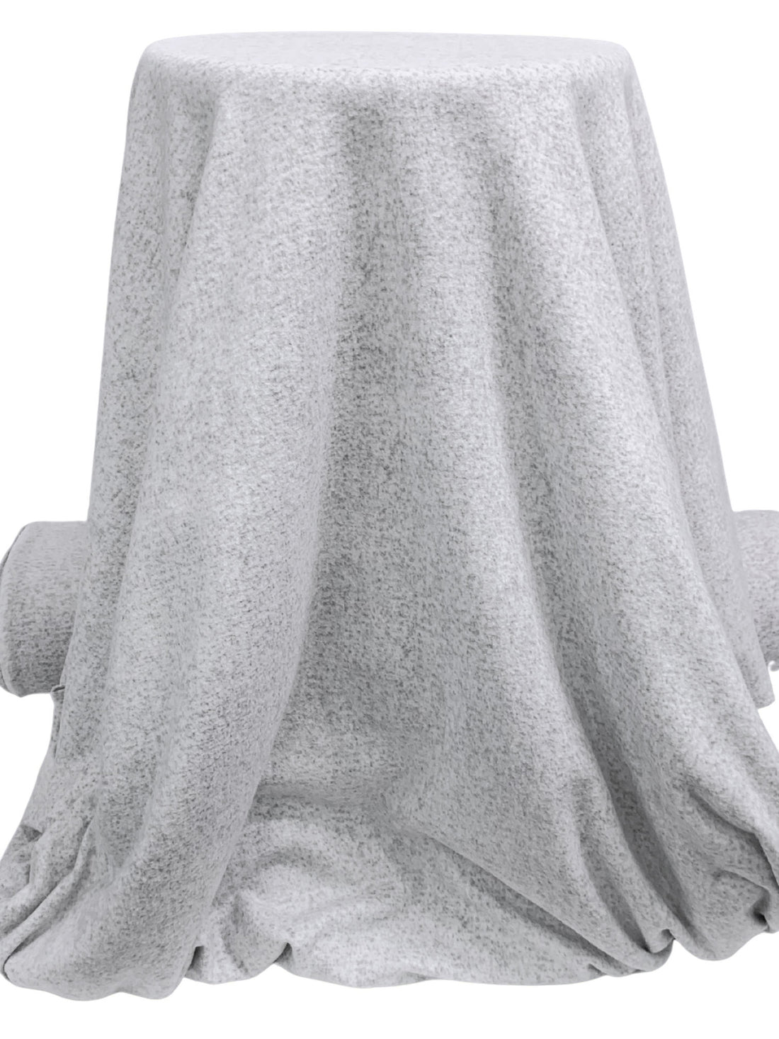 Pale Pewter Gray Polyester/Lycra Heathered-Look Print Brushed Sweater Knit 60W