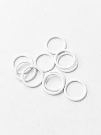 1/2" White Bra Strap Ring - 10 Per Bag