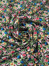 Kelly Green/Black/Cherry Blossom Pink/Multi 100% Rayon Floral Print Challis 56W