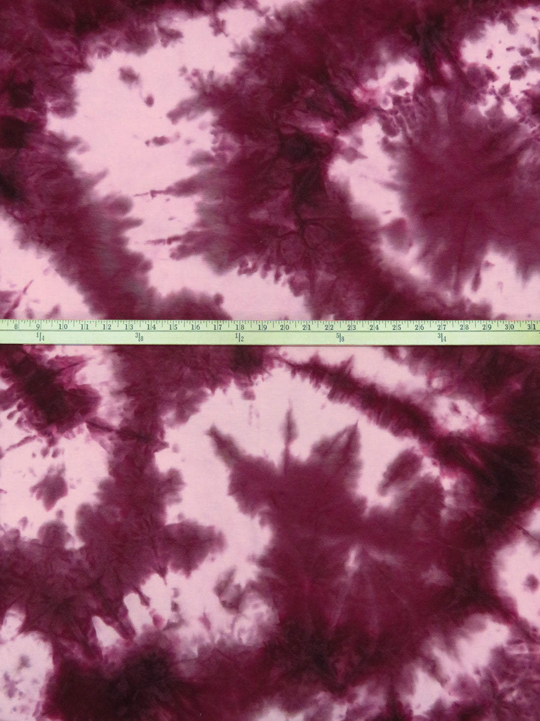 Dark Beetroot/Pale Pink Polyester/Rayon/Lycra Tie-Dye Print French Terry Knit 58W