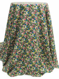 Kelly Green/Black/Cherry Blossom Pink/Multi 100% Rayon Floral Print Challis 56W