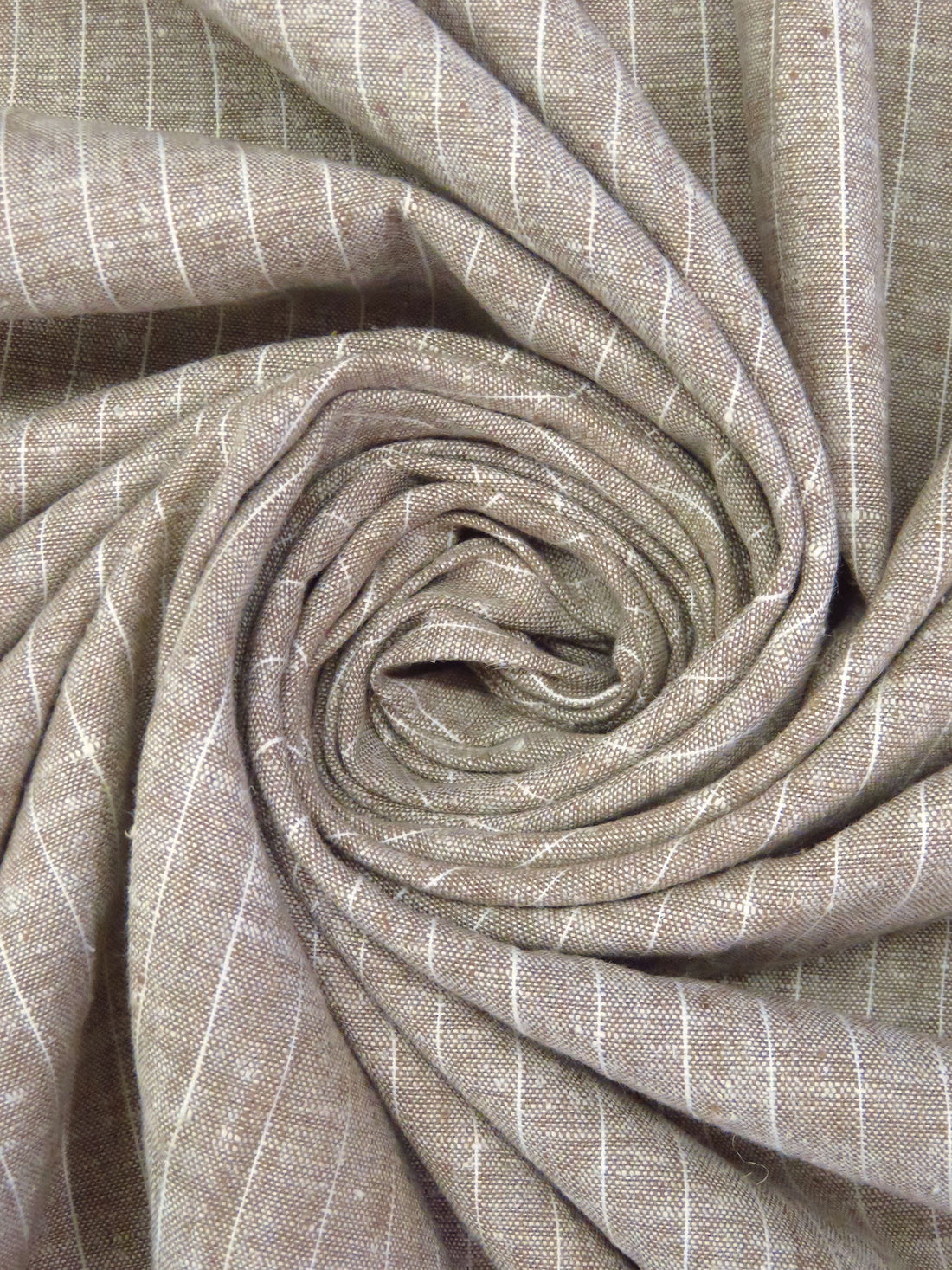 Grullo/White Linen/Cotton/Lycra Vertical Pinstripe Weave Stretch Woven 52W